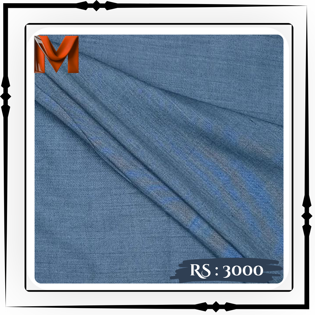 chambray blue Wash & Wear - Unstitched Fabric for Men