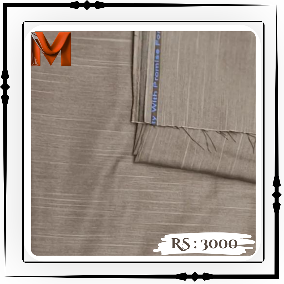 Light Brown Khaki Wash & Wear - Unstitched Fabric for Men