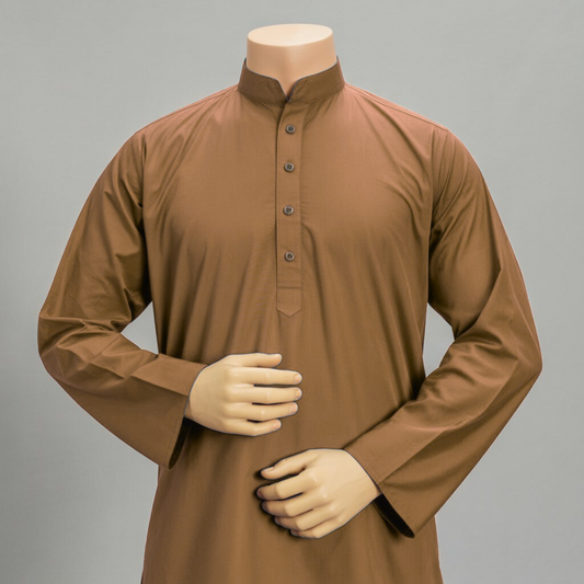 Gray Orange Wash & Wear - Unstitched Fabric for Men