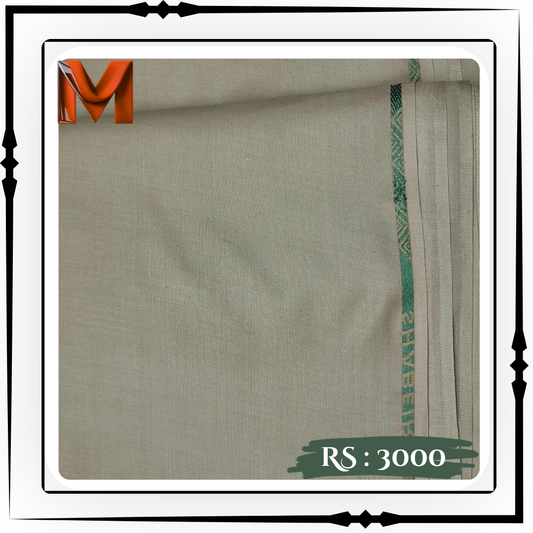 Olive Green Wash & Wear - Unstitched Fabric for Men