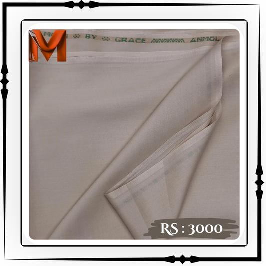 Light Grey Wash & Wear - Unstitched Fabric for Men