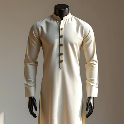 Cream Beige Wash & Wear – Unstitched Fabric