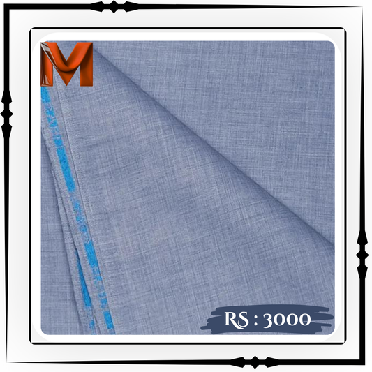 slate blue Wash & Wear - Unstitched Fabric for Men